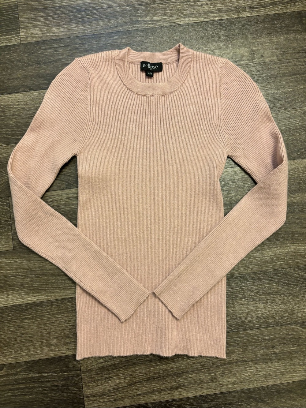 Eclipse Ribbed Crewneck Sweater - Dusty Rose